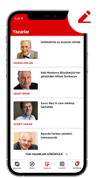 Hürriyet Mobile App IOS Offline Yazar Okuma